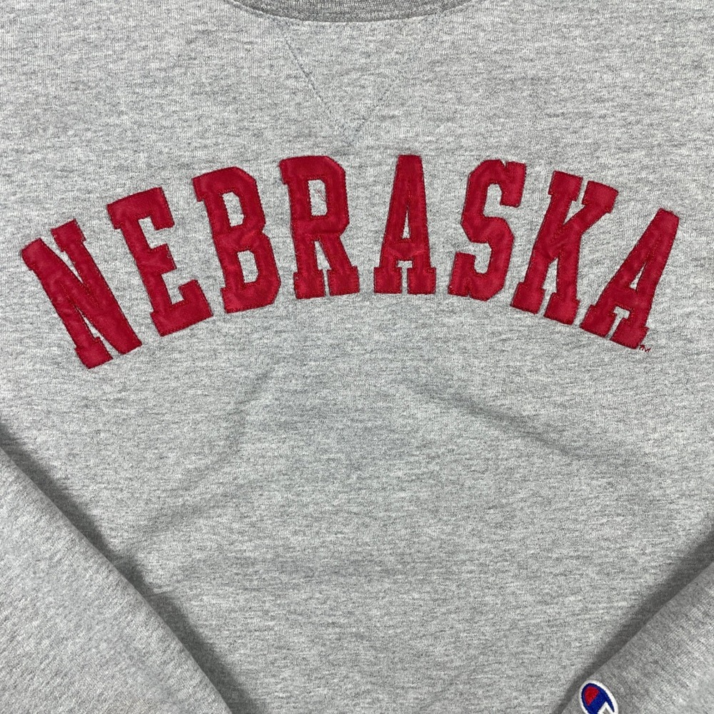 Vintage Nebraska Cornhuskers Sweatshirt Mens XL Gray Champion Authentic Athletic - Picture 2 of 8
